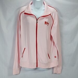 Nike Light Pink Bomber Jacket with Red Trim